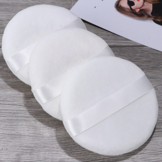 Large photo studio makeup powder puff powder powder puff foreign trade flocking plush powder cake dry powder round plush 10.5cm