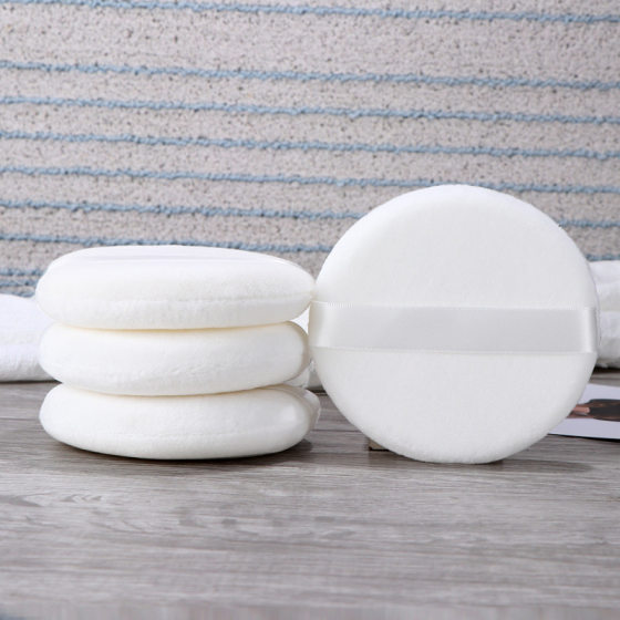 Large photo studio makeup powder puff powder powder puff foreign trade flocking plush powder cake dry powder round plush 10.5cm
