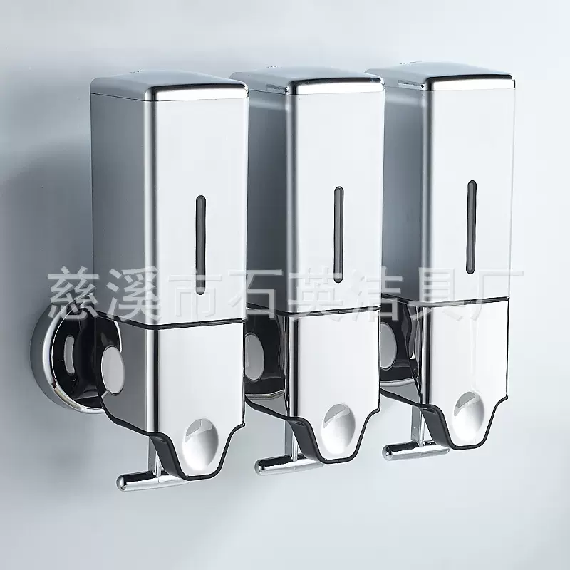 厂家供应银色三瓶皂液器洗发水护发素多用型给皂器酒店卫浴专用