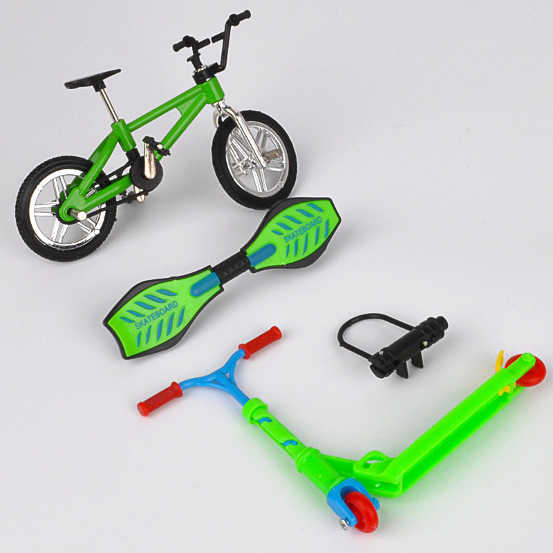 Juguete transfronterizo de simulación de aleación mini dedo modelo de bicicleta Dedo de juguete patineta bicicleta scooter traje