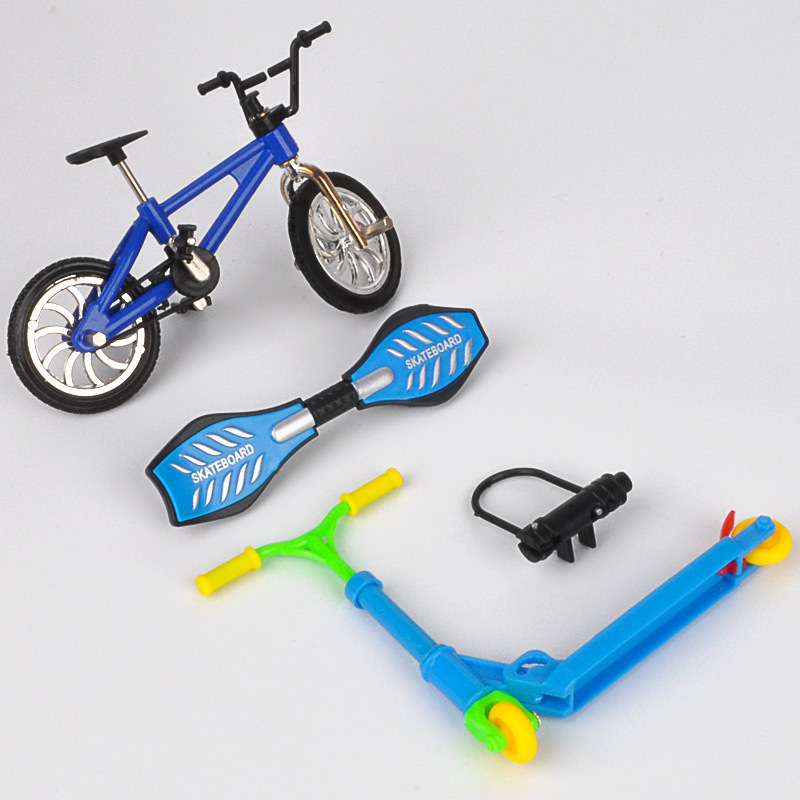 Juguete transfronterizo de simulación de aleación mini dedo modelo de bicicleta Dedo de juguete patineta bicicleta scooter traje