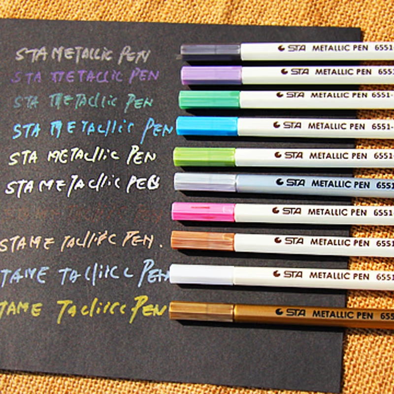 Маркер для граффити Star 6551, черный, совместимый с картоном и фотоальбомами, маркер Star Paint, для рукоделия, для металла