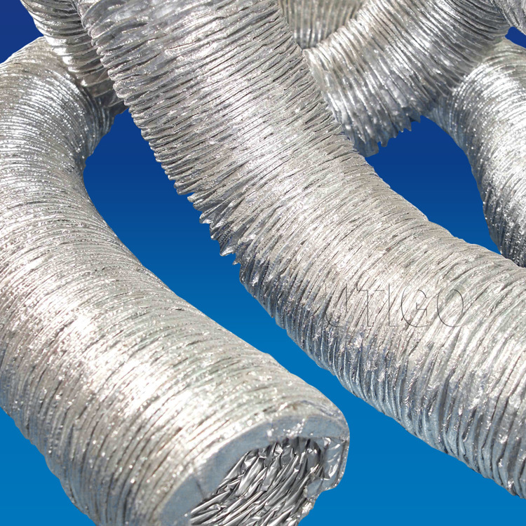 厂家直销各种耐高温铝箔管质量保障单双层铝箔伸缩通风管