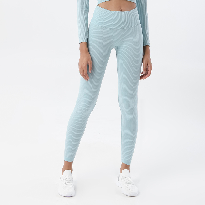 Transfronterizo de Amazon Europa y América sin costuras pantalones de Yoga de las mujeres que absorbe la humedad pantalones de fitness apretado de cintura alta brazo de elevación de las mujeres