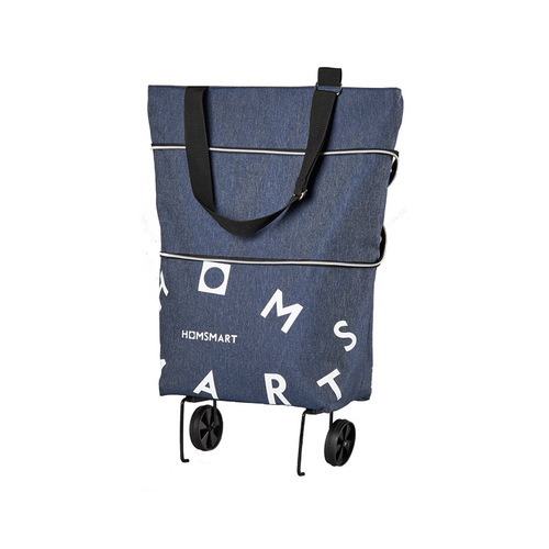Cross-border special supply of portable foldable Oxford cloth tug shopping bag grocery shopping cart shopping bag large capacity trolley