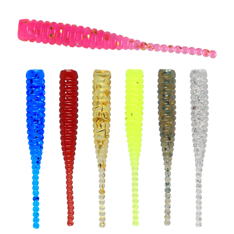 50 unidades de agua de mar de agua dulce multifuncional gusano suave cebo falso Luya cebo suave Venta caliente RAÍZ DE PESCA cebo traje de cabeza de plomo