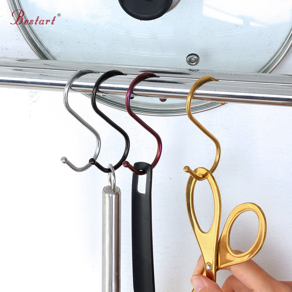 Новый S-образный крючок из нержавеющей стали, металлический цветной крючок, кухонный органайзер, маленький инструмент, S-образный крючок