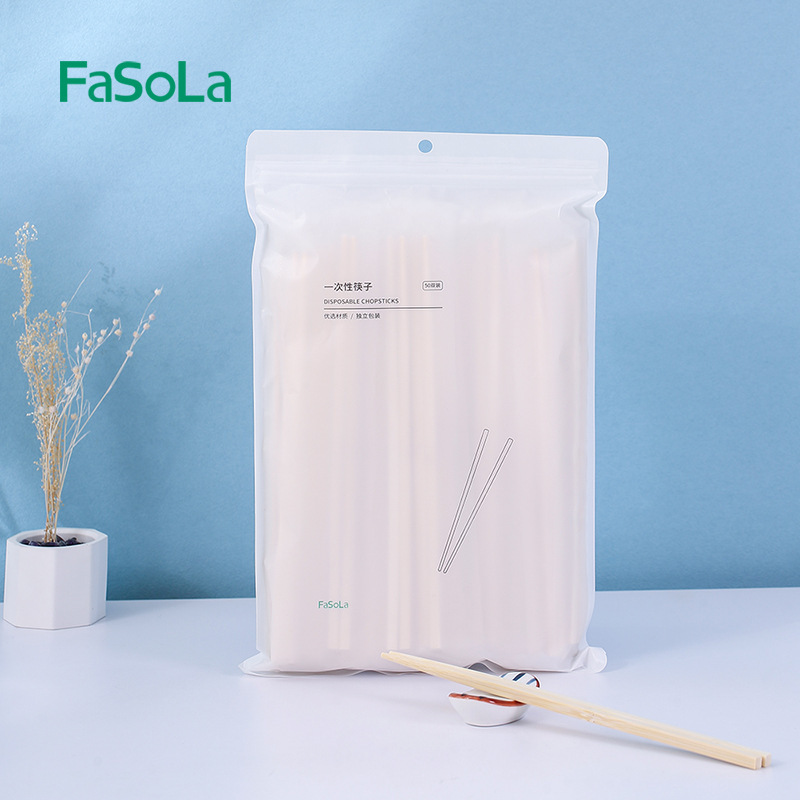 FaSoLa Travel Disposable Chopsticks Take-out Cheap Hygienic Bamboo Chopsticks Convenient Fast Food Restaurant Outdoor Home 50 Pair