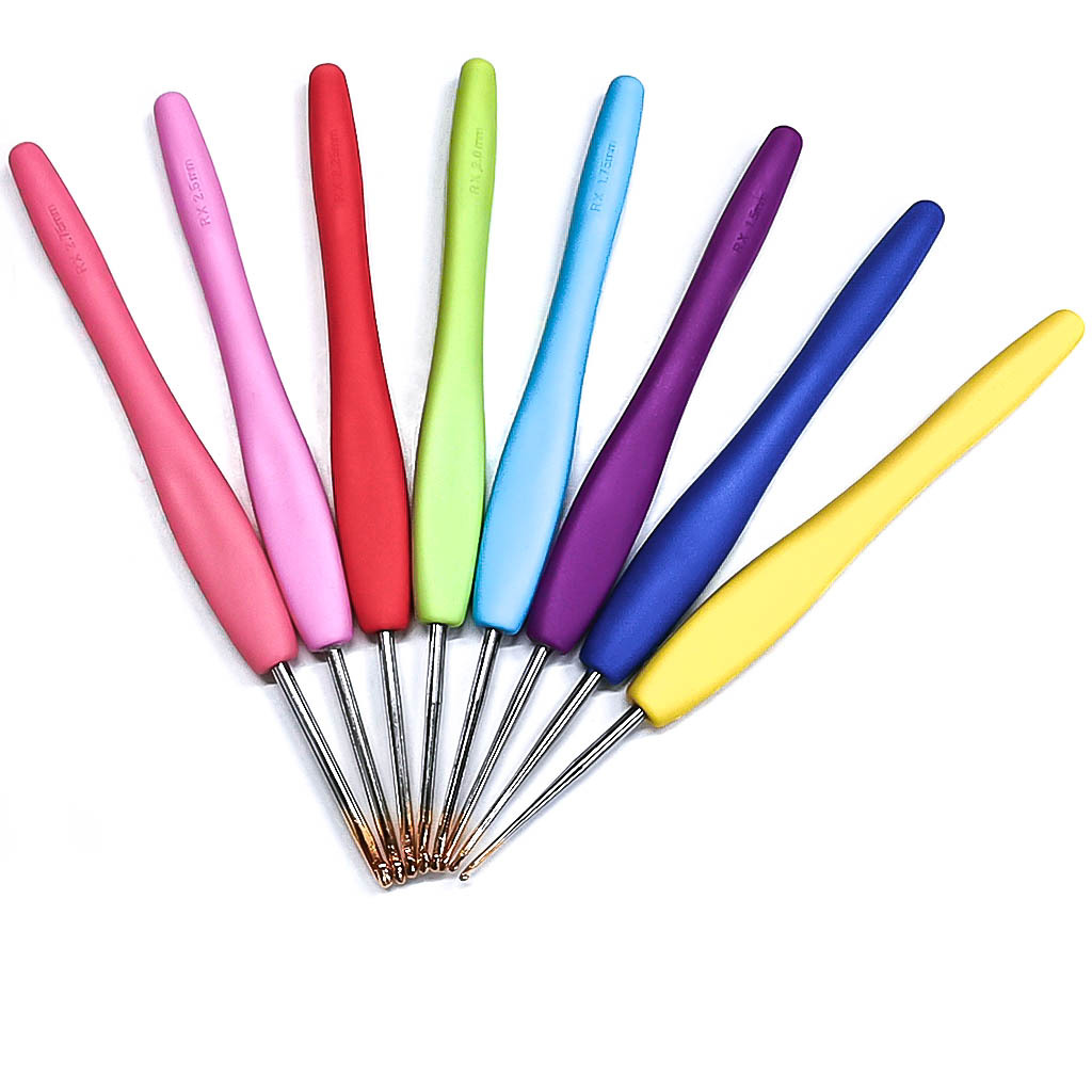 Herramientas de tejer suéter aguja de encaje fino suave mango crochet imitación ambigua crochet un conjunto de 8 bolsas