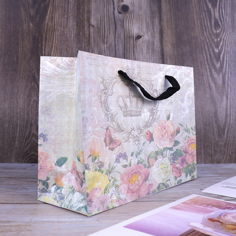 Gift Tote Bag Spot Printable logo Nordic Style Big Brand Birthday Gift Paper Bag ins Clothes Store Big Bag