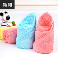 毛巾厂家直销 竹纤维无捻棉混纺小方巾 儿童婴儿加厚口水巾批发