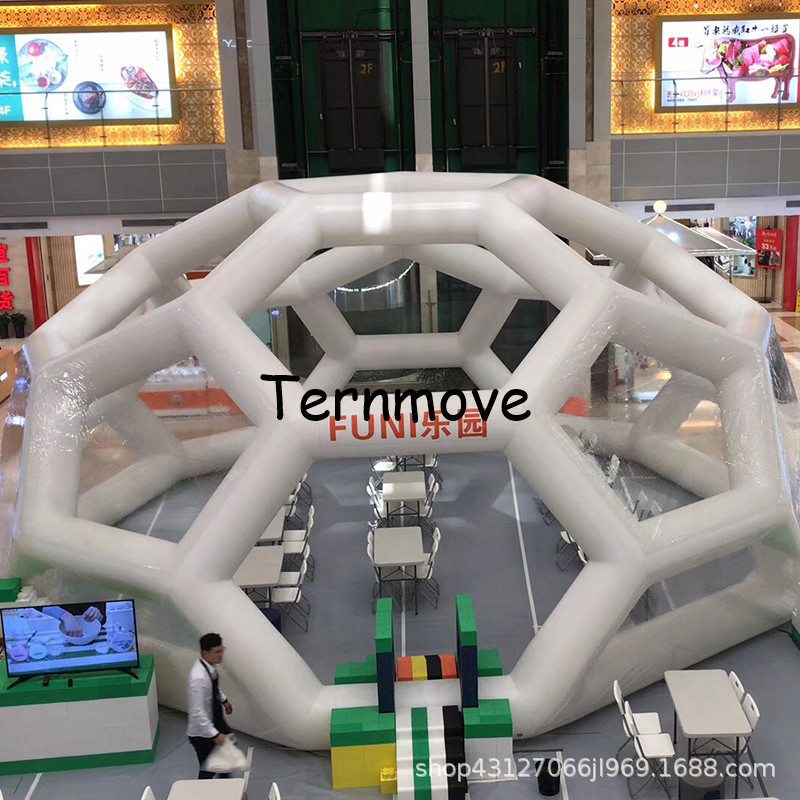 户外露营民宿充气透明帐篷足球造型泡泡屋露营气模帐篷展览气篷