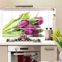 廠家直銷 紫色鬱金香牆貼自粘防油貼可移除 簡易 環保AY3021