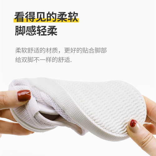 Happy Mary children's canvas shoes baby kindergarten indoor Velcro sports soft shoes mesh shoes children's white shoes