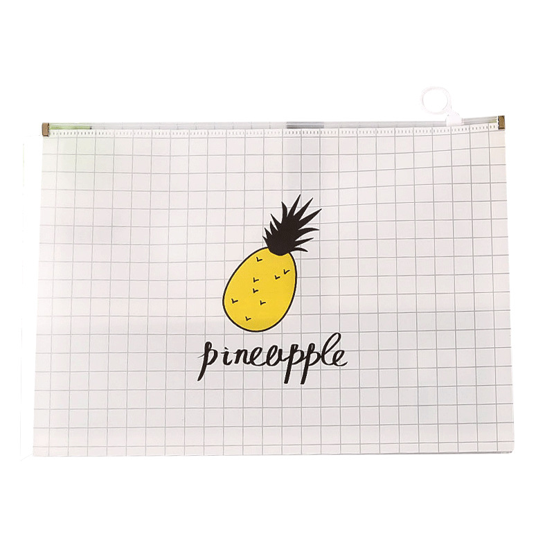 A4 문서 가방 투명 소재 학생 테스트 종이 가방 소재 파일 가방 그리드 지퍼 가방 사무용품 풀 엣지 가방