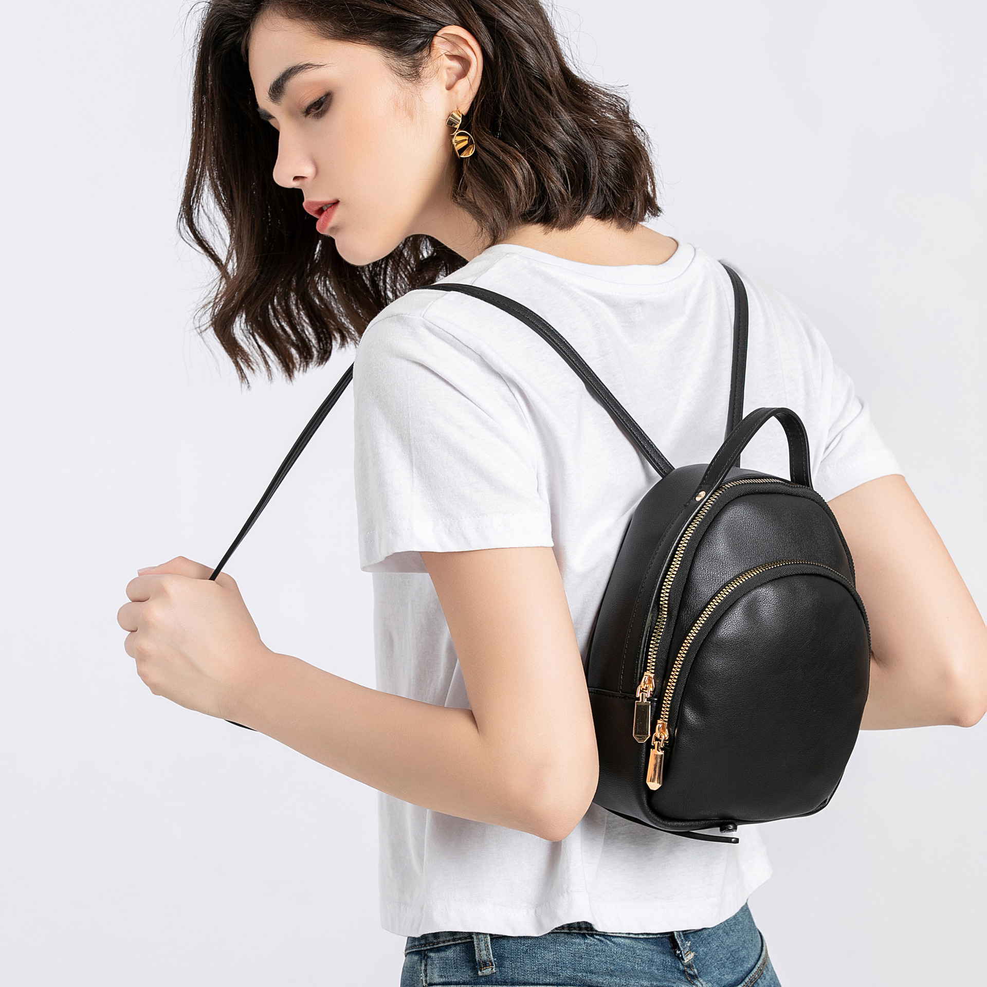 Mochila minimalista Mochila urbana informal para mujer Bolso bandolera vintage compacto