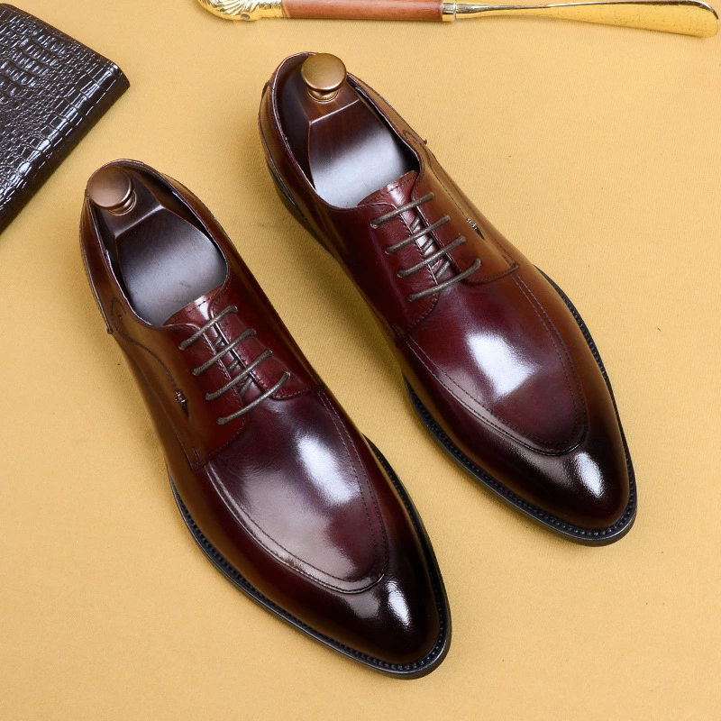 [Vip исключительно] кожаные туфли мужские кожаные наконечные деловые платья мужские свадебные женихи дерби обувь оптом