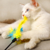 Spot wholesale Pippi colorful imitation rabbit hair with bell, teasing cat stick 60cm economy classic style teasing cat stick