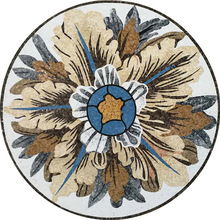 定制圆形大理石马赛克剪画电梯房餐厅入口会所石材地毯花水刀拼花