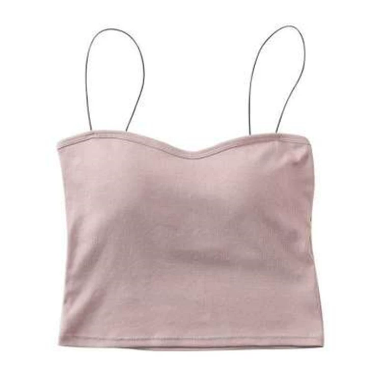 Cotton removable colored breast pads, vest, thin strap, beautiful back, lifting effect