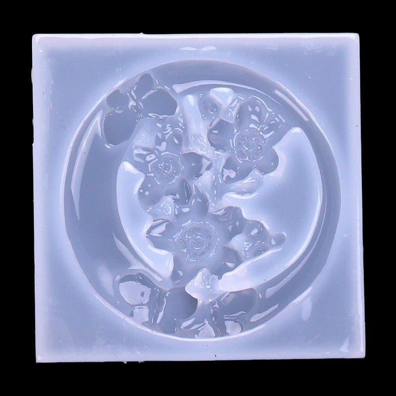 Espejo joyería hecha a mano DIY cristal epoxi estilo antiguo Jade colgante dragón y Phoenix con ventilador Jade anillo cerdo dragón Lotus molde de silicona