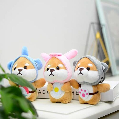 Small Shiba Inu plush schoolbag pendant keychain ins doll keychain backpack pendant cute doll keychain