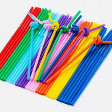 现货100支艺术吸管彩色一次性塑料吸管单弯头果汁杯可做造型吸管