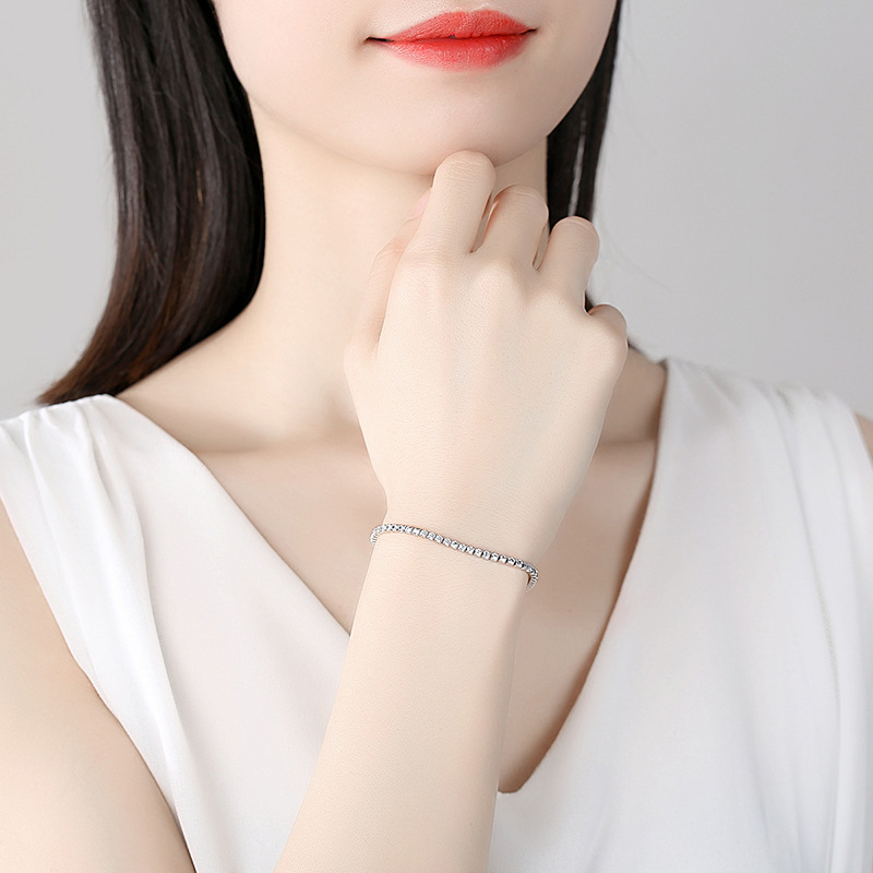 S925 pulsera de plata esterlina novias femeninas frío estilo simple estudiante en nicho diseño pulsera luz lujo ventas directas de la fábrica