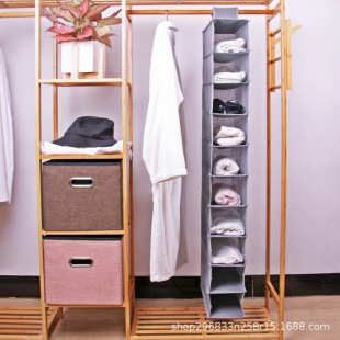 Clothes storage hanging bag can be hung compartment storage bag multi-layer sundries storage bag folding fabric dormitory finishing bag