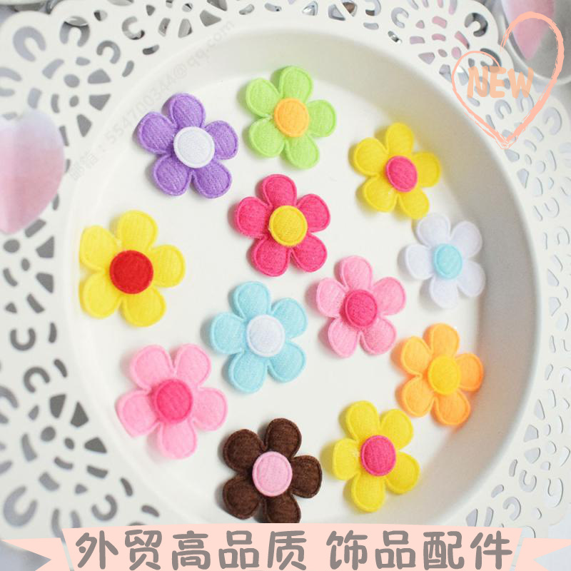 Korean-style cartoon fabric handmade flower diy jewelry accessories children's toy clothing hair accessories hairpin decorative materials