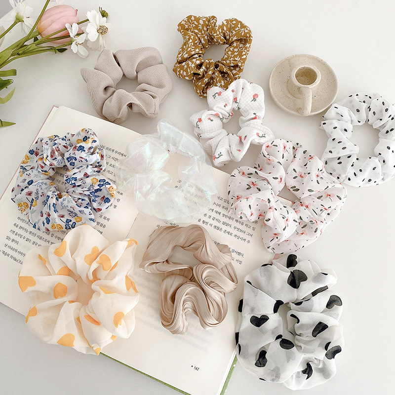 INS cerdo blanco intestino grueso anillo de pelo Super Niña de hadas Corea del Sur Internet celebridad mismo estilo BM intestino grueso anillo de pelo simple cuerda de pelo accesorios para el cabello