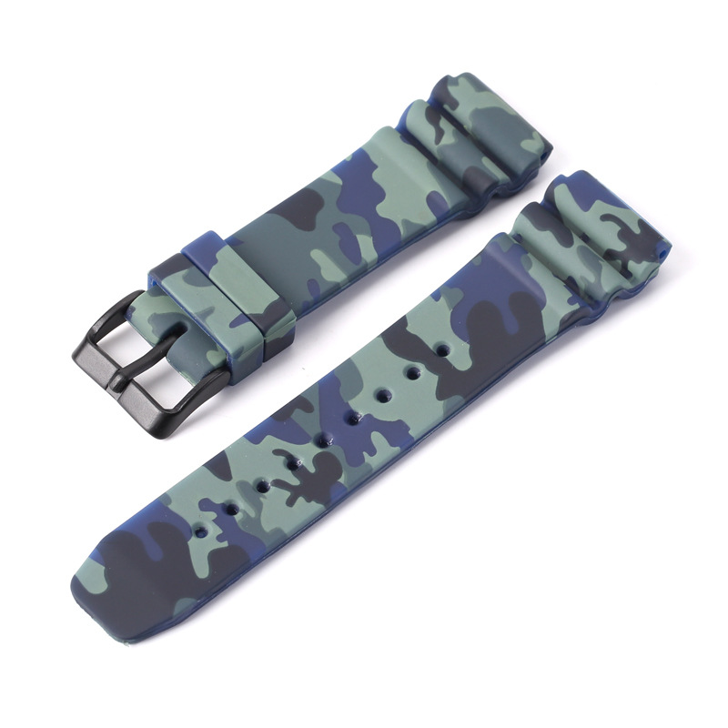 Black button/Camouflage Blue