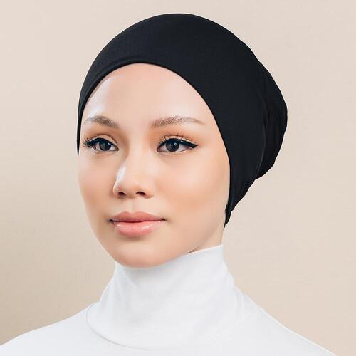 Pure Color Modal Round Bandage Base Hat Head Scarf Top with Arabic Gauze Tube Hat Inner