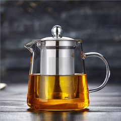 高硼硅玻璃煮茶壺透明玻璃水壺304不鏽鋼過濾套裝玻璃茶具帶蓋