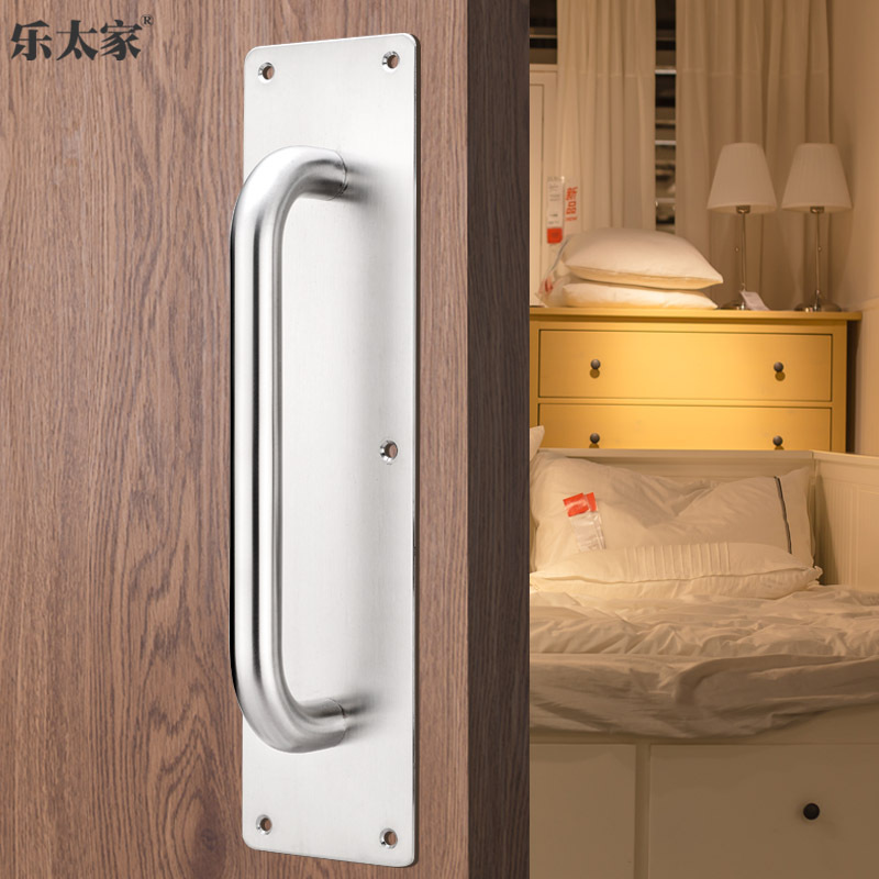 Engrosada manija de la puerta de acero inoxidable puerta de madera manija de montaje abierto Push-Pull signo fuego manija de la puerta de escape