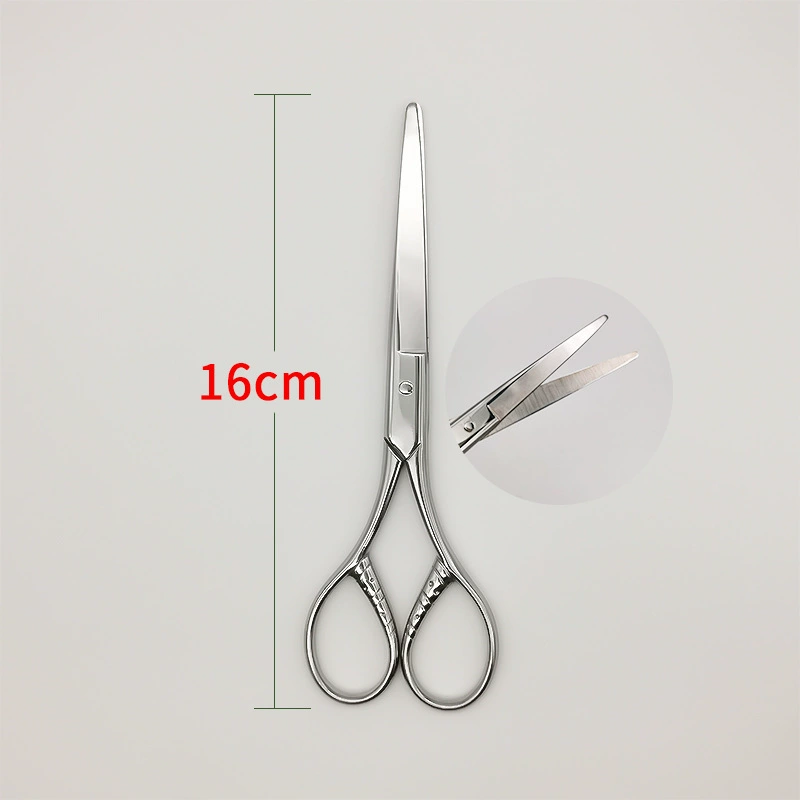 Stainless steel beauty scissors for eyelid stickers and brow trim, precision blades 8.5–16 cm