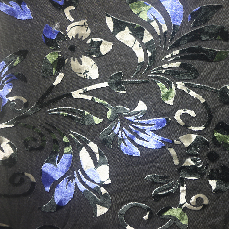 烂花韩国绒针织经编锦纶尼龙涤氨纶烧花不倒绒烂花韩国绒服装面料