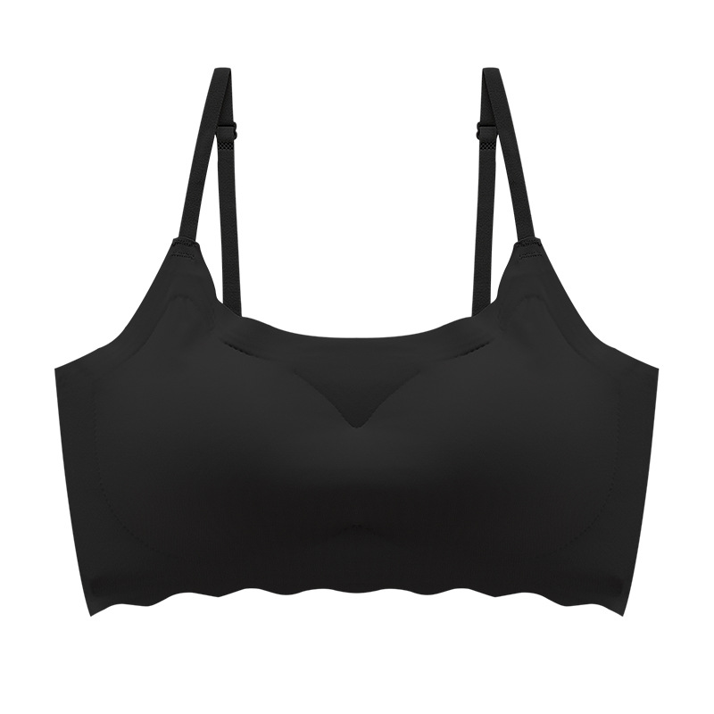 Japonés paz de la mente segunda generación de ropa interior sin costuras Correa inalámbrica belleza espalda deportes hielo seda enfriamiento sueño sujetador fino