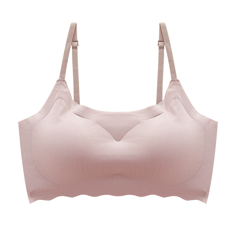 Japonés paz de la mente segunda generación de ropa interior sin costuras Correa inalámbrica belleza espalda deportes hielo seda enfriamiento sueño sujetador fino