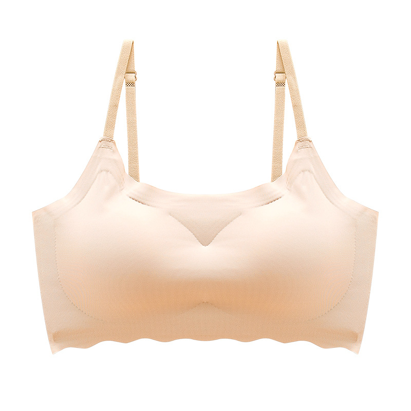 Japonés paz de la mente segunda generación de ropa interior sin costuras Correa inalámbrica belleza espalda deportes hielo seda enfriamiento sueño sujetador fino