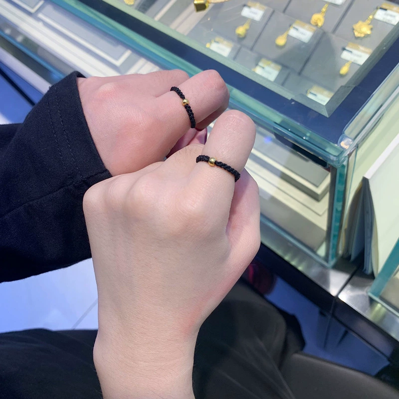 Кольцо, браслет на одну бусину для возлюбленного, вплетенный красный шнурок браслет