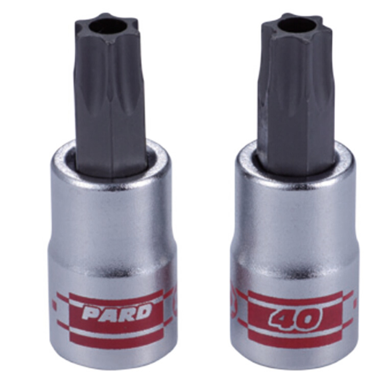 美国PARD进口 1/4星型旋具套筒T8-T40 有孔 花型 梅花 批头 S2