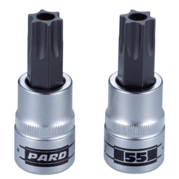 美国PARD进口3/8 T8-T60有孔花型旋具套筒星型 梅花 批头头部带孔