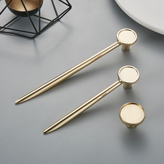 抽屜門把手亮金色輕奢櫥櫃單孔五金珍珠灰色櫃門衣櫃實心北歐拉手