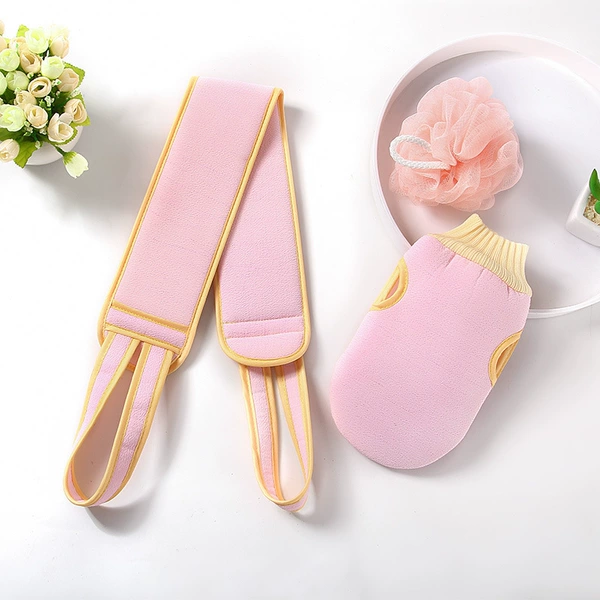 Pull back towel+bath towel+bath flower*pink
