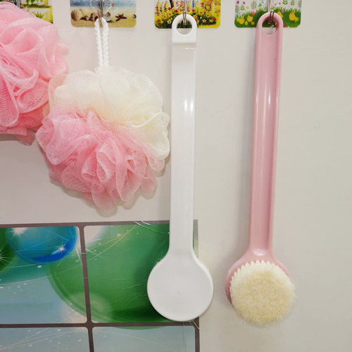 Japanese long-handled soft-bristle bath brush set bath brush back rub brush adult back cleaning brush good product rub bath god