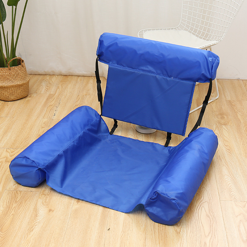 Transfronterizo Amazon nuevo anillo de natación respaldo de agua reclinable cama flotante inflable anillo de natación hamaca Plegable flotante fila