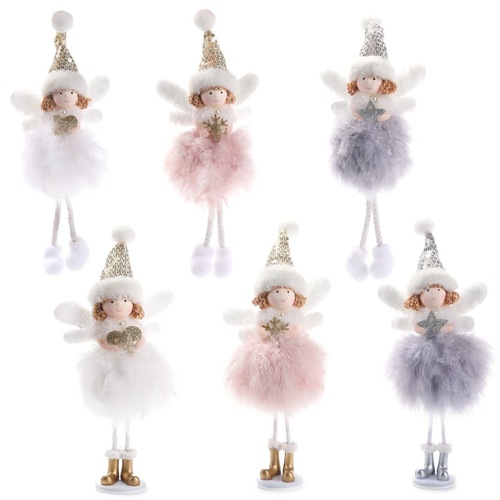 New Feather Angel Pendant Christmas Decoration Supplies Creative Christmas Tree Pendant Children's Gift