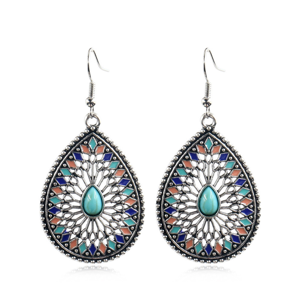 Estilo étnico europeo y americano exagerado vintage pendientes bohemio arroz cuentas borla oreja pendientes Amazon venta al por mayor