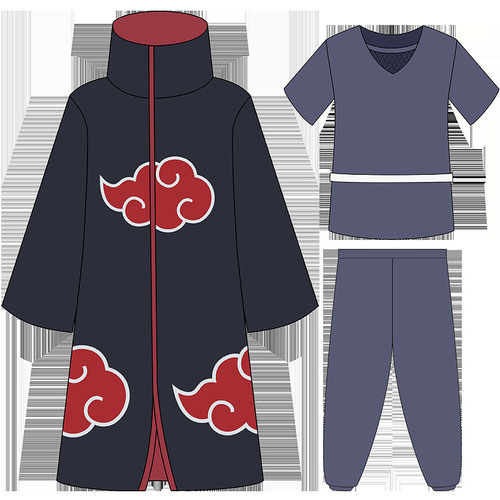 Naruto genuine C server Akatsuki organization Uchiha Itachi red cloud cloak full set of anime peripherals